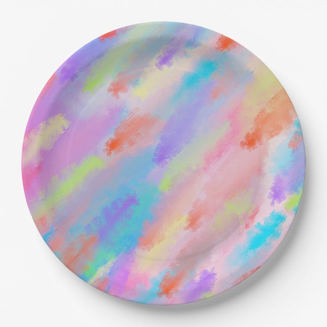 PAINT ART TEXTURED ABSTRACT    PAPER PLATE (Front)