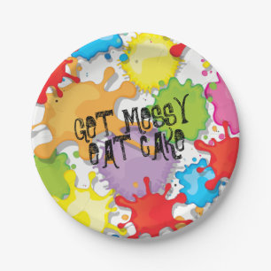 Paint Ball colourful splatters paper plates