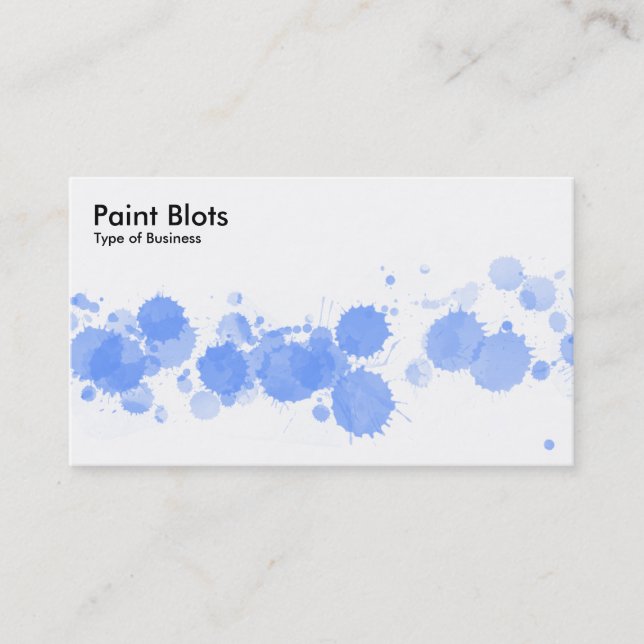 Paint Blots - Baby Blue Business Card (Front)