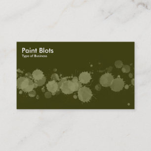Paint Blots - Khaki on Dk Olive Business Card