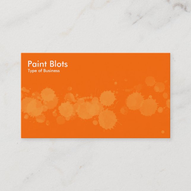 Paint Blots - Lt Orange on Orange Business Card (Front)