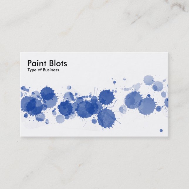 Paint Blots - Navy Blue Business Card (Front)