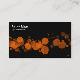 Paint Blots - Orange on Black Business Card