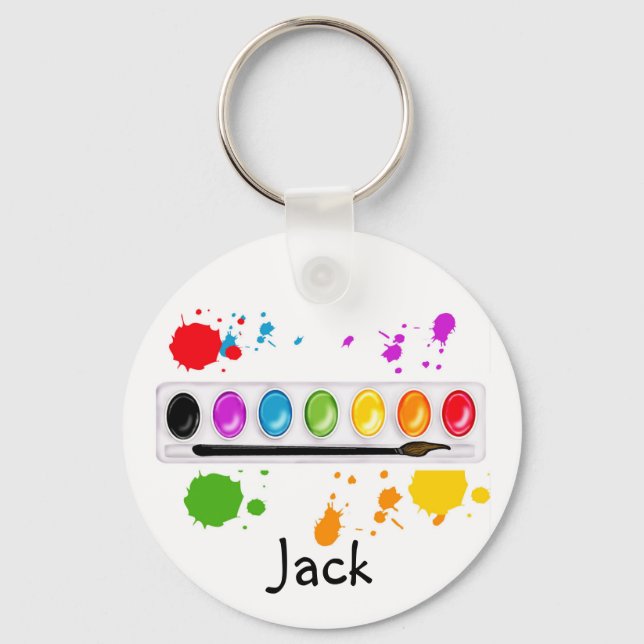 paint box with splatters keychain (Front)