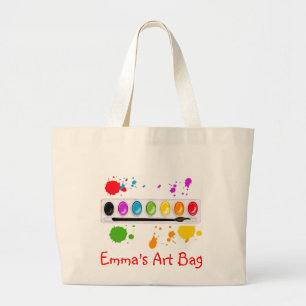 paint box with splatters large tote bag