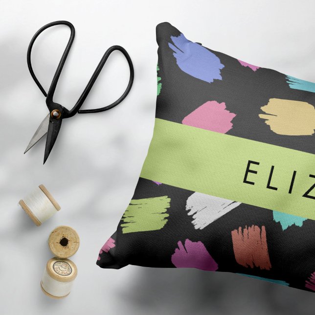 Paint Brush, Colourful Brush Strokes, Your Name Pillowcase (Creator Uploaded)