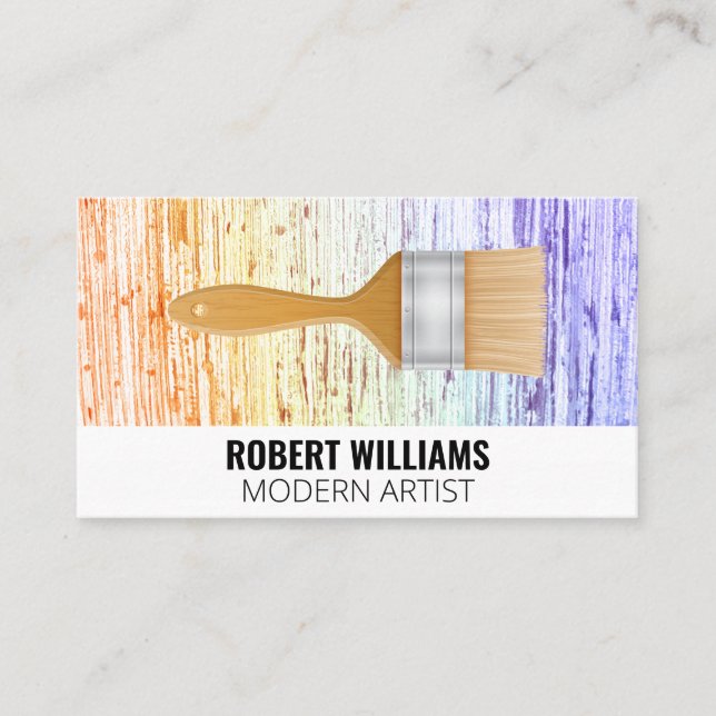 Paint Brush | Colourful Texture Business Card (Front)