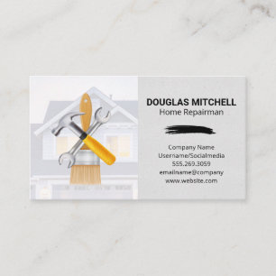 Paint Brush Hammer Wrench   Residential Home Business Card