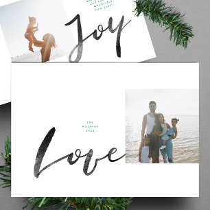 Paint Brush LOVE Photo Frame Minimalist JOY Holiday Card