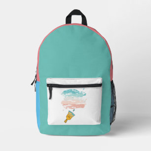 paint brush printed backpack