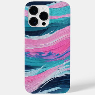 Paint Brush Stroke Abstract Ocean Waves Neon Colou Case-Mate iPhone 14 Pro Max Case