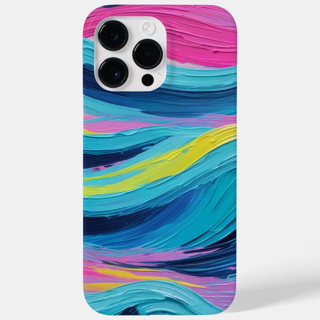 Paint Brush Stroke Abstract Ocean Waves Neon Colou Case-Mate iPhone Case (Back)