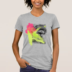 Paint Brush Stroke Beach Flamingo Bird Photograph T-Shirt