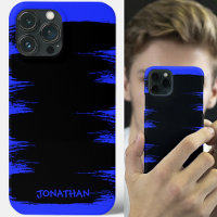 Paint Brush Stroke Custom Name Black Blue Cool