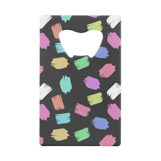 Paint Brush Strokes, Colourful Brush Strokes Credit Card Bottle Opener (Front)