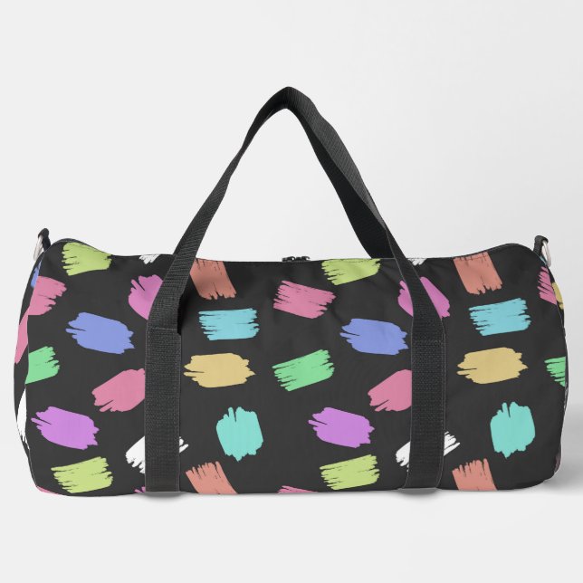 Paint Brush Strokes, Colourful Brush Strokes Duffle Bag (Front)