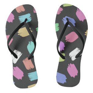 Paint Brush Strokes, Colourful Brush Strokes Flip Flops