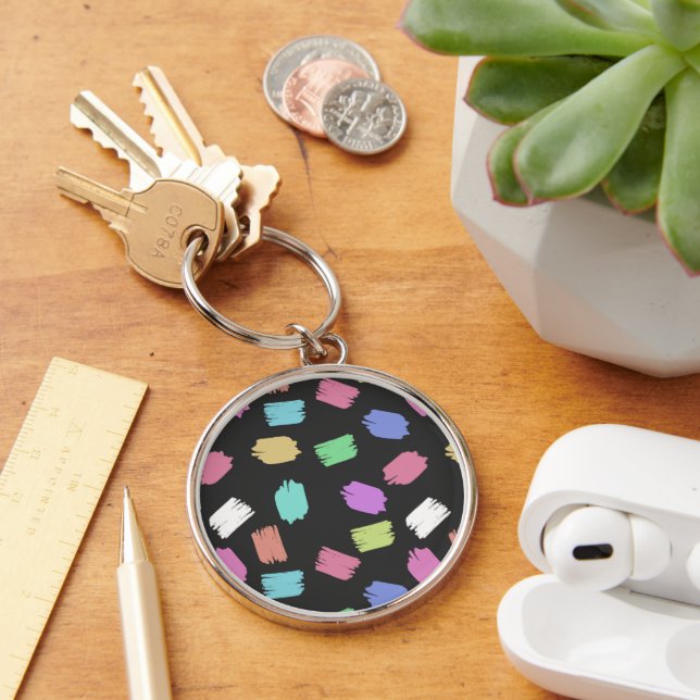 Paint Brush Strokes, Colourful Brush Strokes Keychain (Desk)