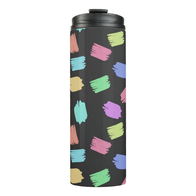 Paint Brush Strokes, Colourful Brush Strokes Thermal Tumbler (Front)