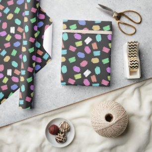 Paint Brush Strokes, Colourful Brush Strokes Wrapping Paper