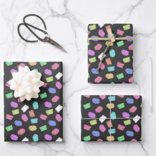 Paint Brush Strokes, Colourful Brush Strokes Wrapping Paper Sheet