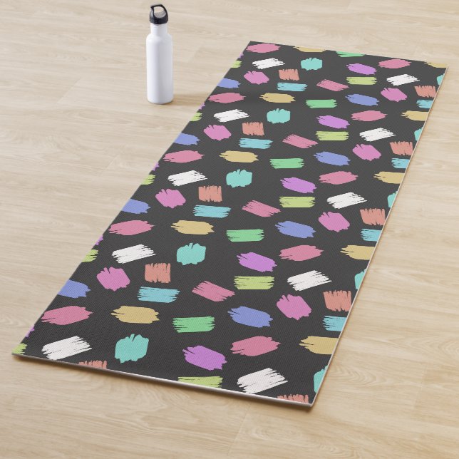 Paint Brush Strokes, Colourful Brush Strokes Yoga Mat (In Situ)