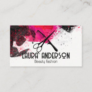 Paint Brushed Stroke   Scissors Comb   Artist Business Card
