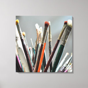 Paint brushes drying in the sunlight canvas print