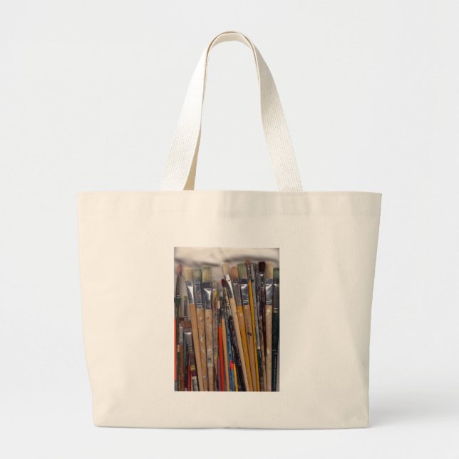 Paint Brushes Large Tote Bag (Front)