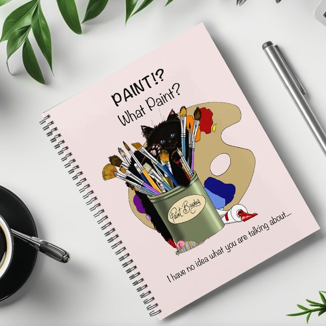 Paint Brushes Pallet Black Kitten Artist  Planner (Creator Uploaded)