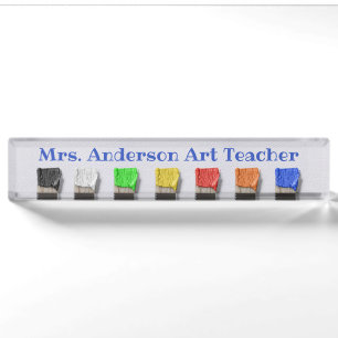 Paint Brushes Personalize Desk Name Plate