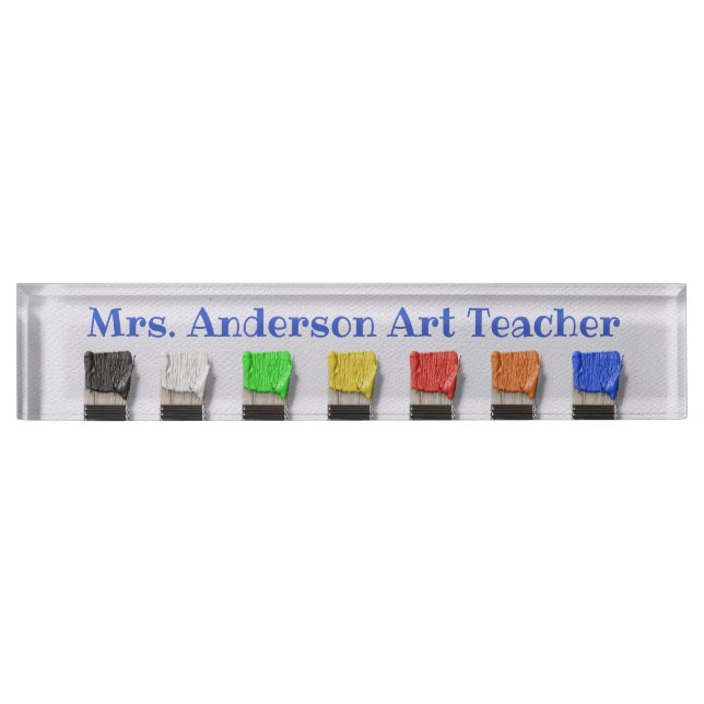 Paint Brushes Personalize Desk Name Plate (Front)