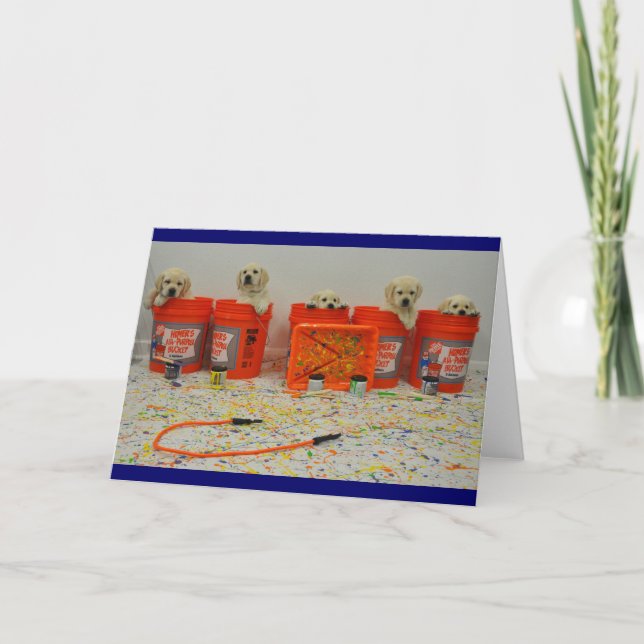 Paint Bucket Puppy Card (Front)