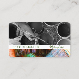 Paint Buckets and Brushes Artist Business Card
