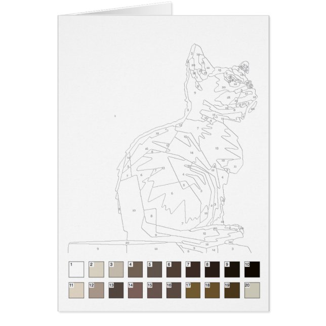 Paint by Numbers Card: Cat (Front)