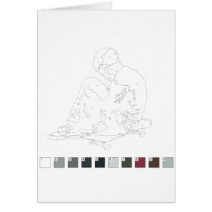 Paint by Numbers Card: Graffiti Skater Kid