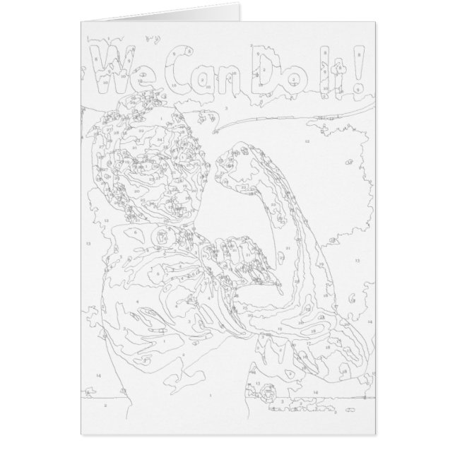 Paint By Numbers Card: Rosie the Riveter (Front)