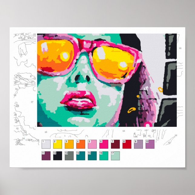 Paint by Numbers Poster (outline below): Graffiti (Front)