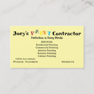 “Paint Contractor” Business Card