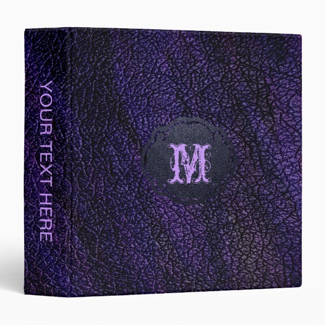 Paint Dark Purple Leather Look Binder (Front/Spine)