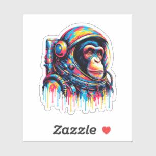 Paint Drip Chimpanzee Astronaut