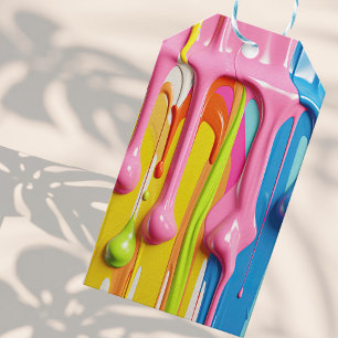 Paint Drip Colourful Custom Gift Tags
