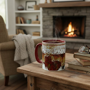 Paint drip earthenware look mug