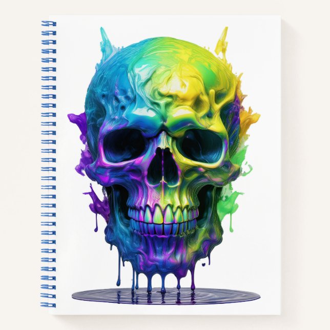 Paint drip skull notebook (Front)