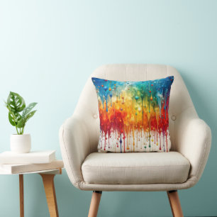 Paint Drip Throw Pillow
