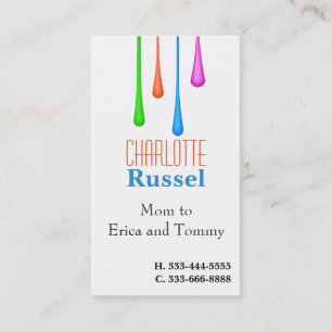 Paint Drips Mommy Calling Card