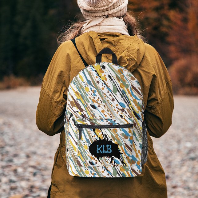 Paint Drizzle Printed Backpack (Creator Uploaded)