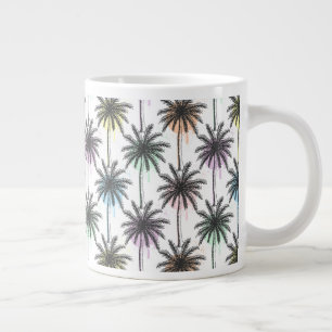 Paint Drop Palm Tree Pattern Large Coffee Mug
