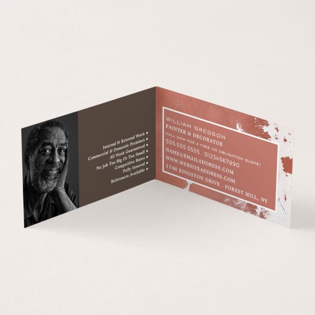 Paint Faded Wall, Painter & Decorator Photo Business Card (Inside)