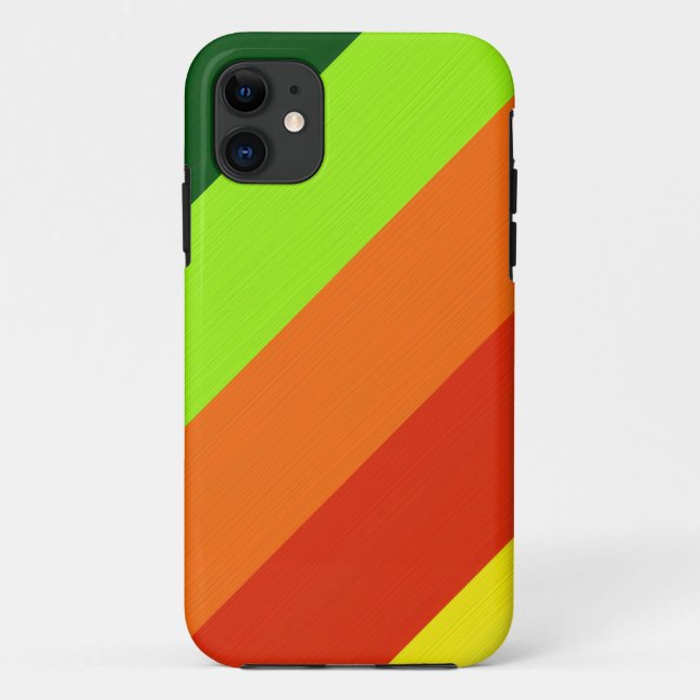 Paint green lime orange red yellow retro stripes 2 Case-Mate iPhone case (Back)